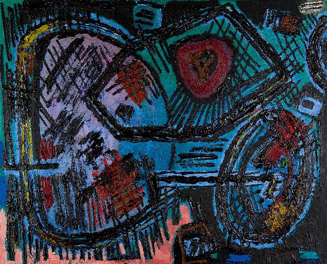 Hussem W.F.K.  | Composition 1959, oil on canvas 80.4 x 100.2 cm, signed on the reverse and dated '59 on the reverse