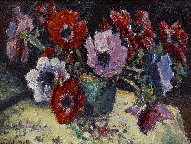 Evert Moll | Anemones, oil on canvas, 30.5 x 40.1 cm, signed l.l.
