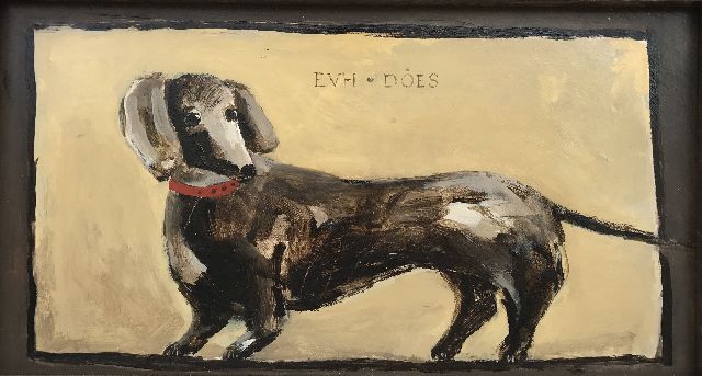 Evert van Hemert | Does, acrylic on board, 25.2 x 46.0 cm, signed u.c. with initials and dated on the reverse 2012
