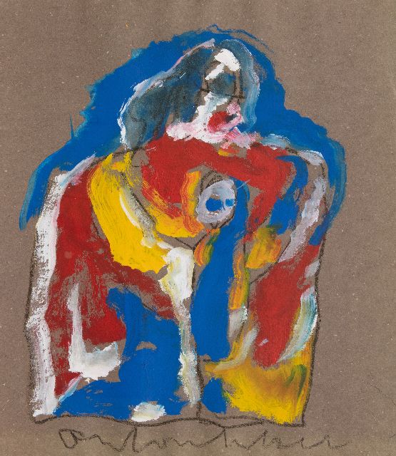 Heyboer A.  | Mother and child, mixed media on paper 72.5 x 64.0 cm, signed l.c.