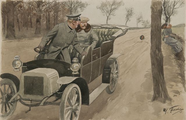 Flashar B.M.  | But that's my wife!, watercolour and gouache on paper 42.2 x 62.5 cm, signed l.r. and dated l.r. '10 and 22 Sept.1910 on the reverse
