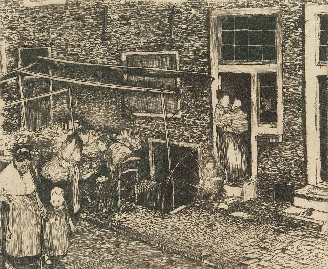 Piet van der Hem | Alley in Amsterdam, etching, 14.3 x 17.3 cm, signed l.r. and dated '30 jan. 1911'
