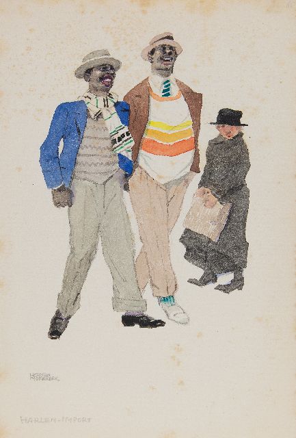 Herman Moerkerk | Harlem Import, pencil and watercolour on paper, 25.5 x 17.1 cm, signed l.l.