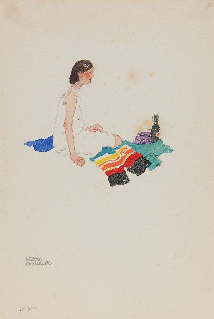 Moerkerk H.A.J.M.  | Mignon, pencil and watercolour on paper 25.5 x 17.1 cm, signed l.l.