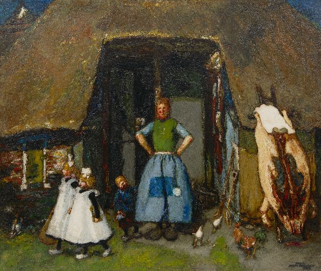 Monnickendam M.  | A farmers family from Markelo, oil on canvas 75.5 x 90.2 cm, signed l.r. and dated 1924