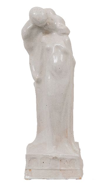 Agterberg C.  | The Kiss, earthenware 49.0 x 17.5 cm, signed signed and dated 1929