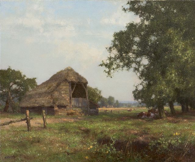 Holtrup J.  | A cow's shed in Havelte, oil on canvas 50.2 x 60.2 cm, signed l.l.