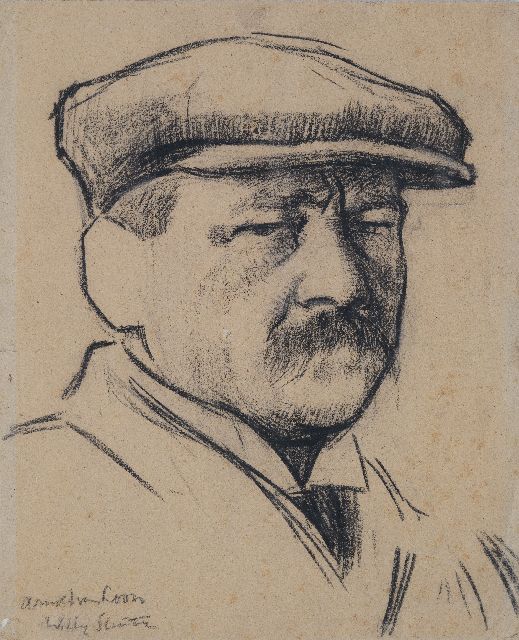Sluiter J.W.  | Portrait of Arnout van Loon, chalk on paper 38.6 x 31.6 cm, signed l.l.