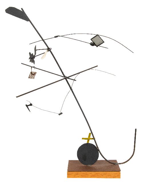 Vries A. de | Model for a monumental sculpture in Zuiderpolder, Haarlem, painted metal, wood, spring 70.2 cm, executed ca. 1994
