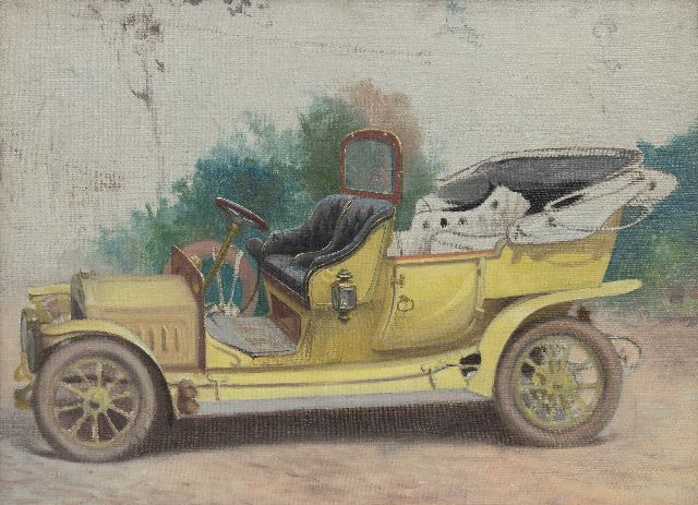 Onbekend | Antique car, oil on canvas, 48.1 x 66.0 cm
